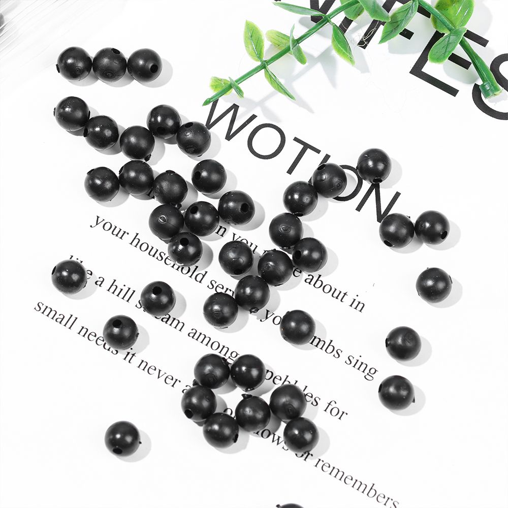 Fishing Lure Soft Plastic - 100pcs/lot Fishing Beads Space Stopper Black
