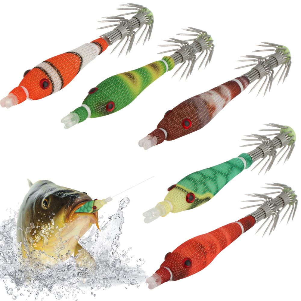 Fishing Lure Topwater - 5pcs 60mm 3.3g Mini Squid Tataki
