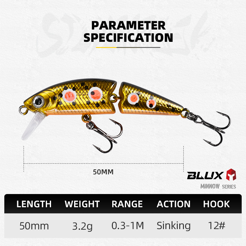 BLUX DR. Minnow Joint 50S Swim - Fishing Lure Spinnerbait ulasan dan harga