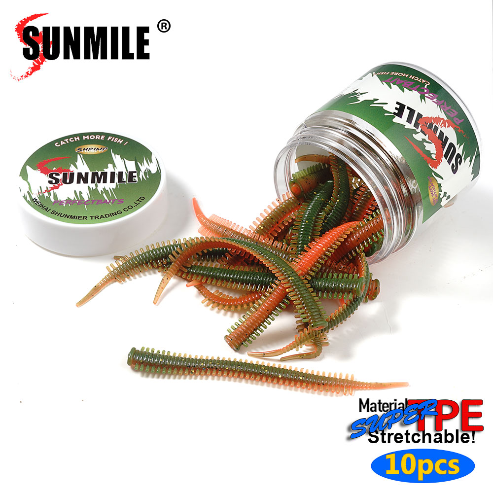 SUNMILE 10pcs Sand Worm Lures  - Fishing Lure Soft Plastic ulasan dan harga
