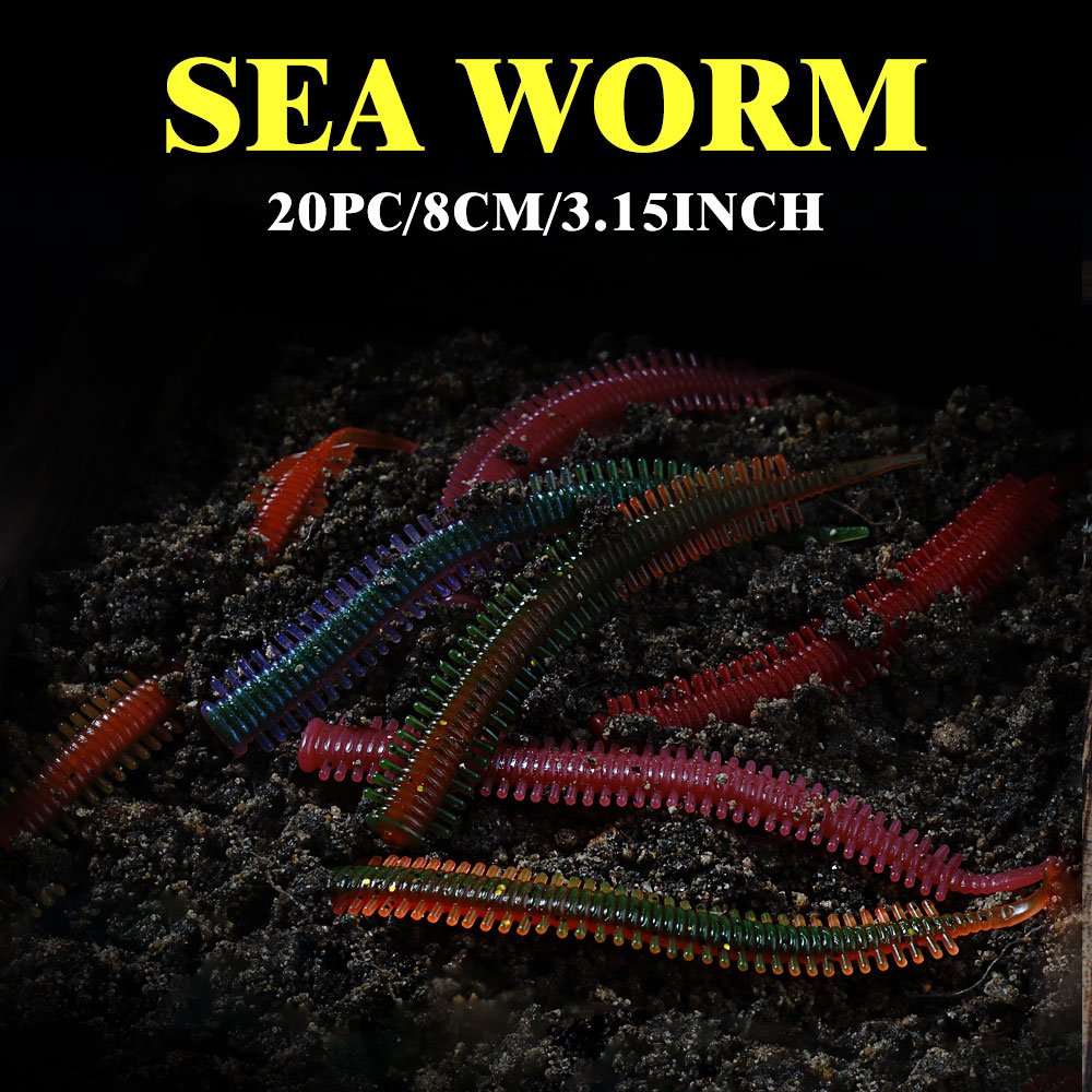 SUNMILE 10pcs Sand Worm Lures  - Fishing Lure Soft Plastic ulasan dan harga