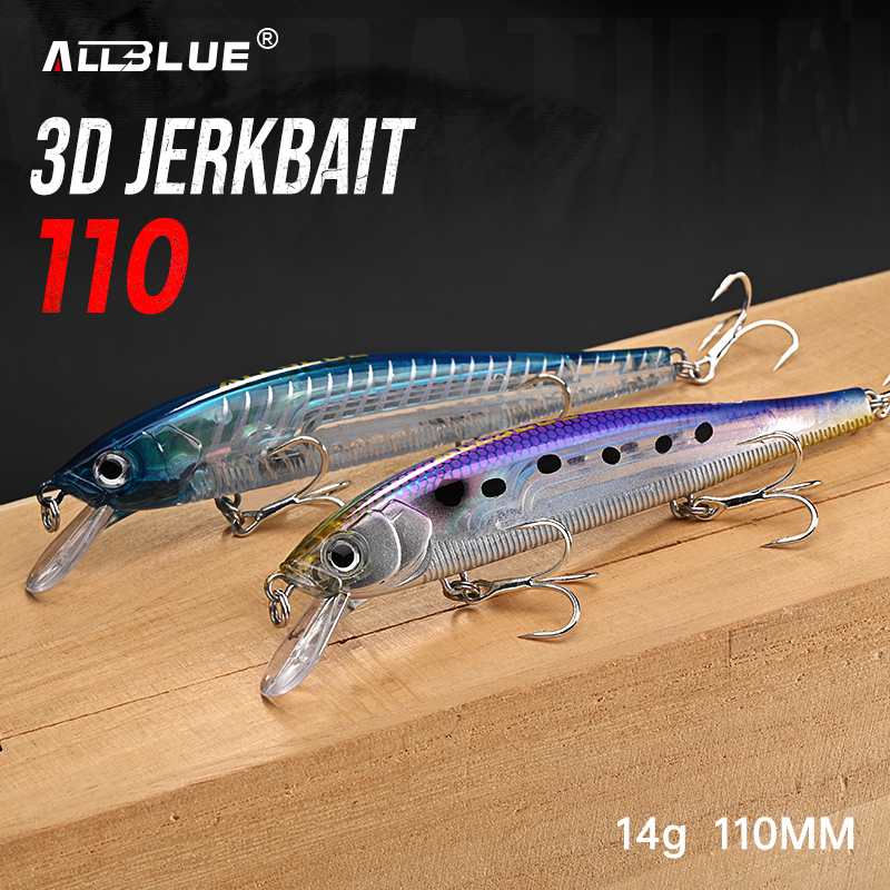 ALLBLUE 3D Jerkbait Wobbler Fi - Fishing Lure Jerkbait ulasan dan harga