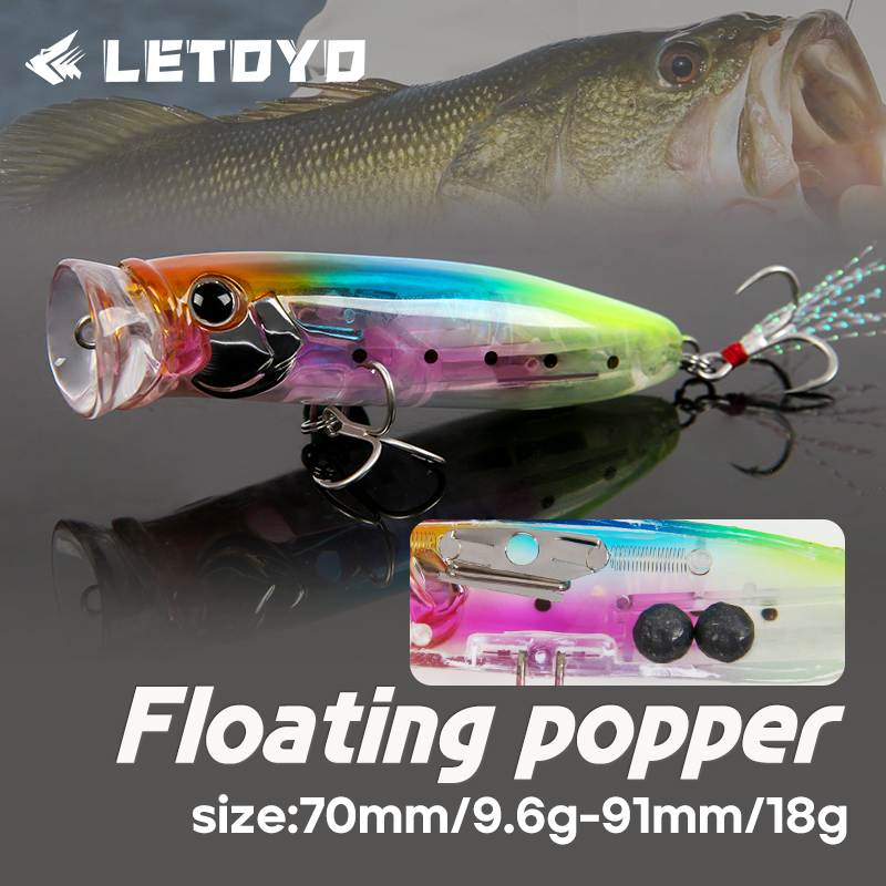 LETOYO 9.6g/18g Floating Poppe - Fishing Lure Topwater ulasan dan harga