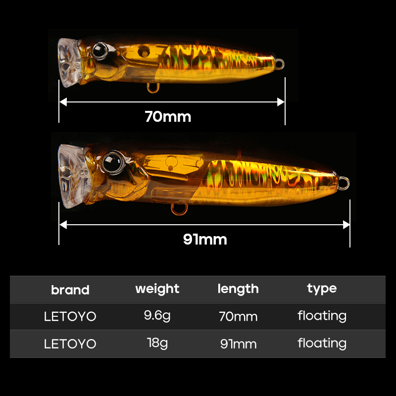 LETOYO 9.6g/18g Floating Poppe - Fishing Lure Topwater ulasan dan harga