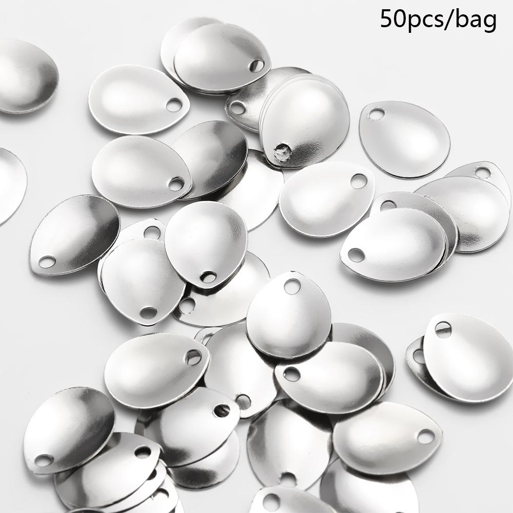 50PCS Silver Smooth Nickel Seq - Fishing Lure Spoon ulasan dan harga