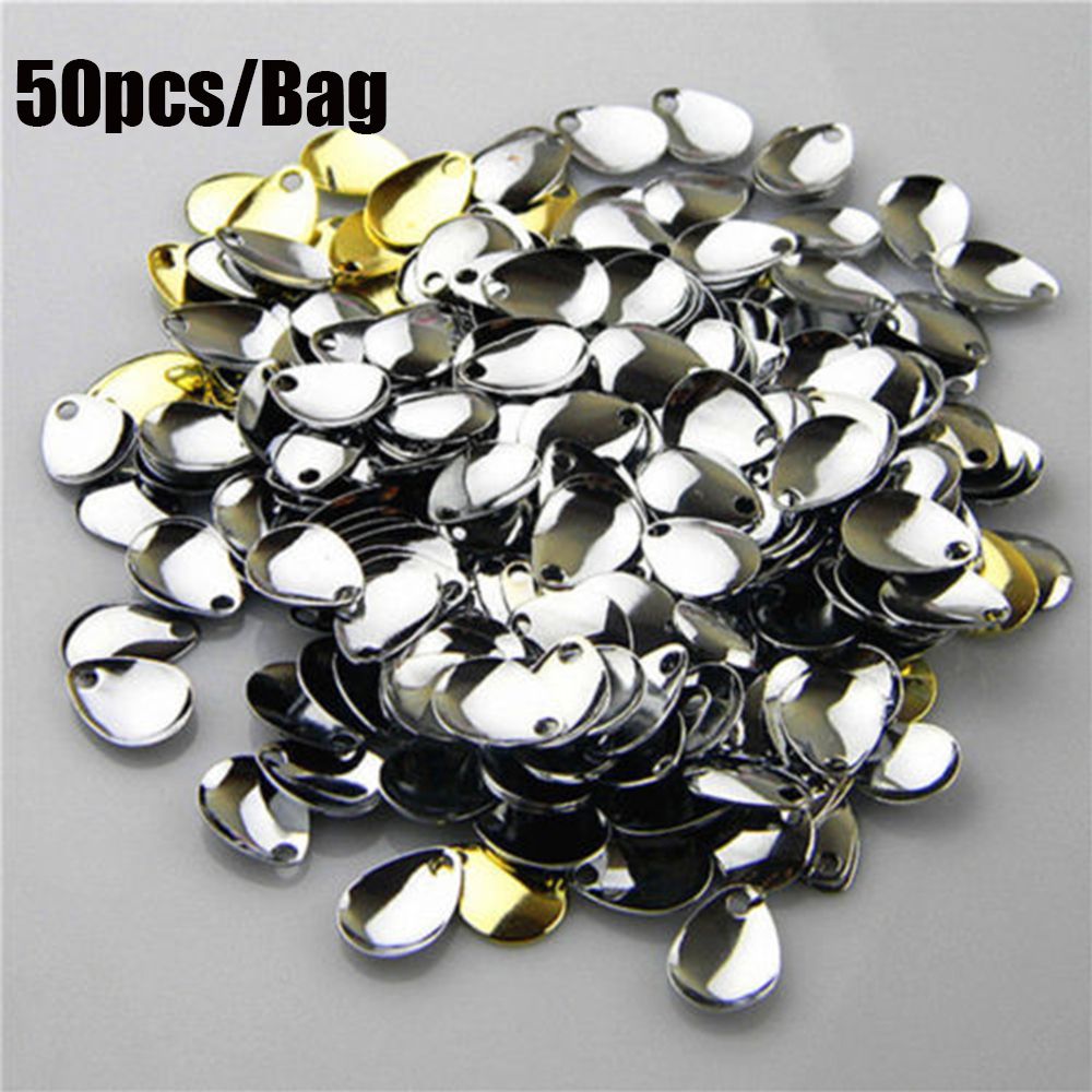 50PCS Silver Smooth Nickel Seq - Fishing Lure Spoon ulasan dan harga