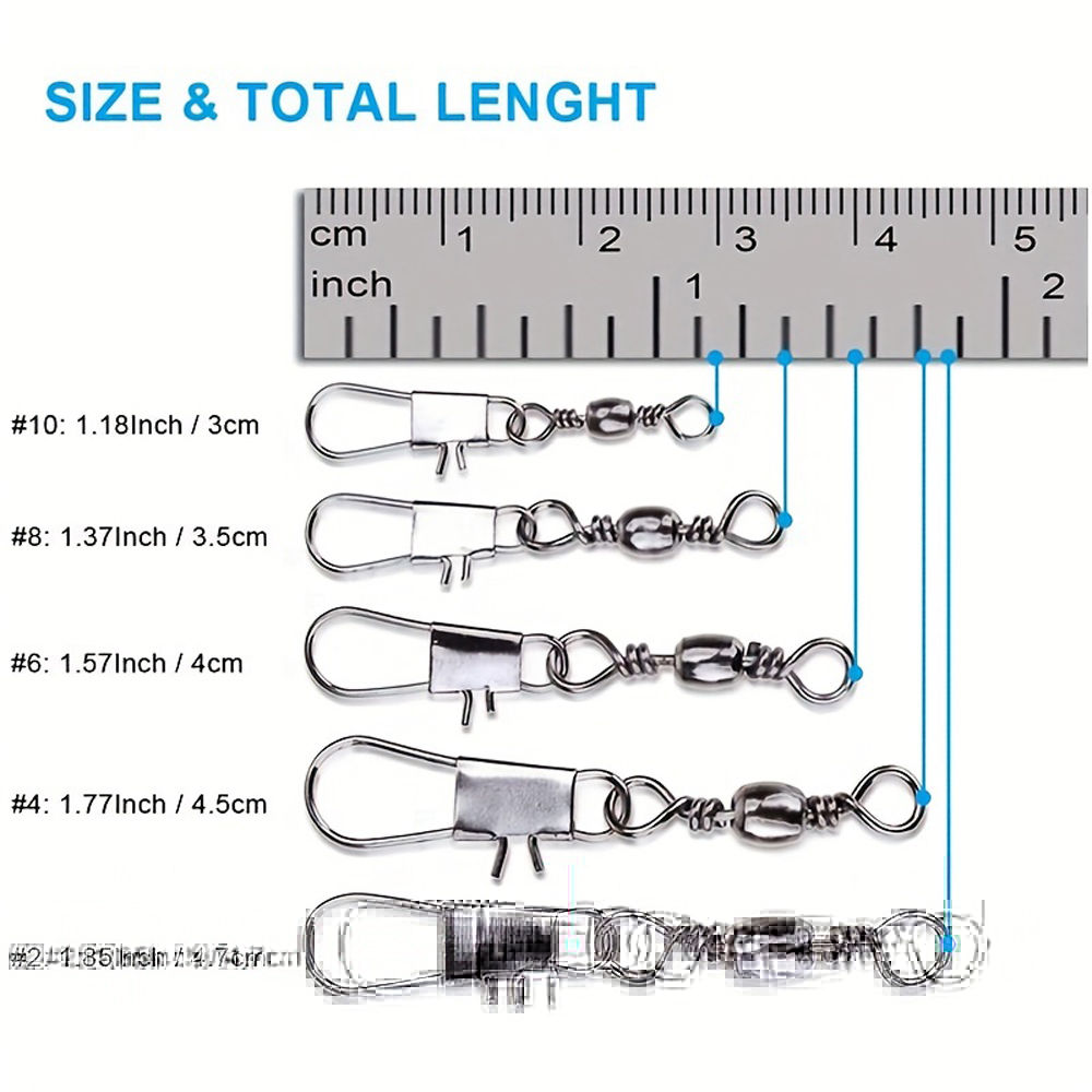 100Pcs/Lot 4#6#8#10#12# Swivel - Fishing Lure Accessories ulasan dan harga