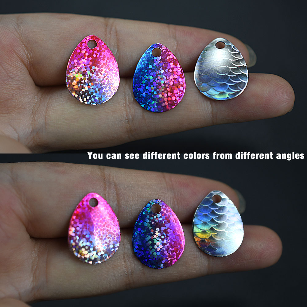 6Pcs Iridescent Fish Scale Spo - Fishing Lure Blade Bait ulasan dan harga