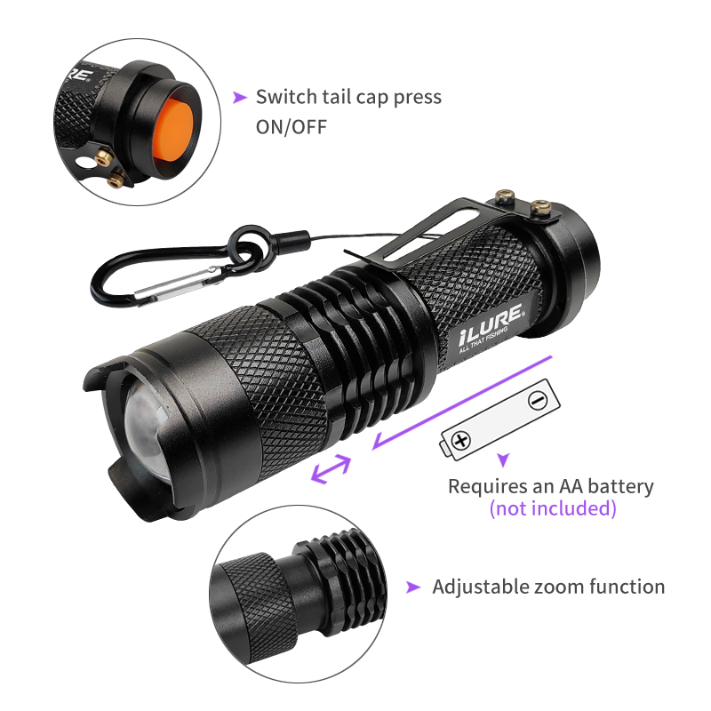 Mini UV Flashlight 395nm Ultra - Fishing Lure Jig ulasan dan harga