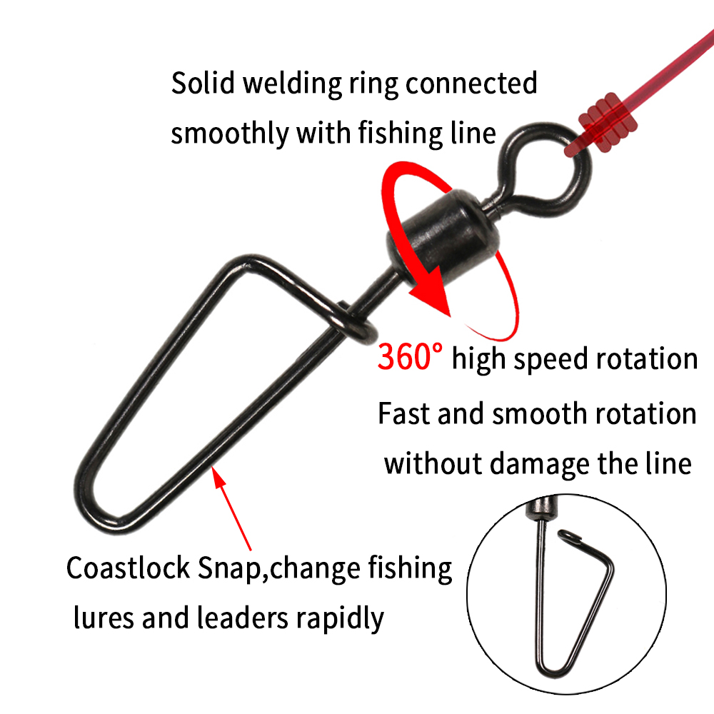 20PCS #12 -1/0 Rolling Swivel  - Fishing Lure Accessories ulasan dan harga