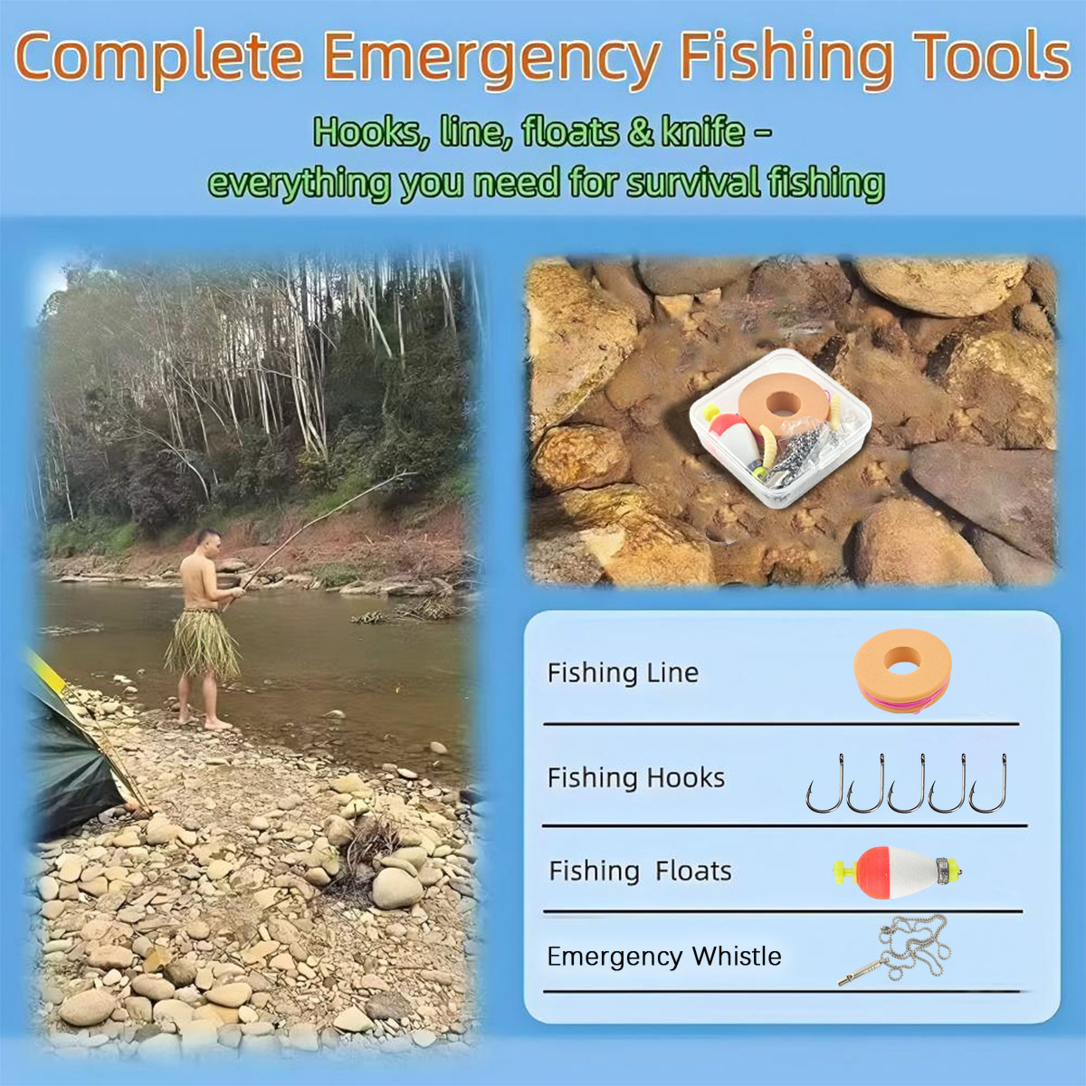 Portable Emergency Fishing Gea - Fishing Lure Kit ulasan dan harga