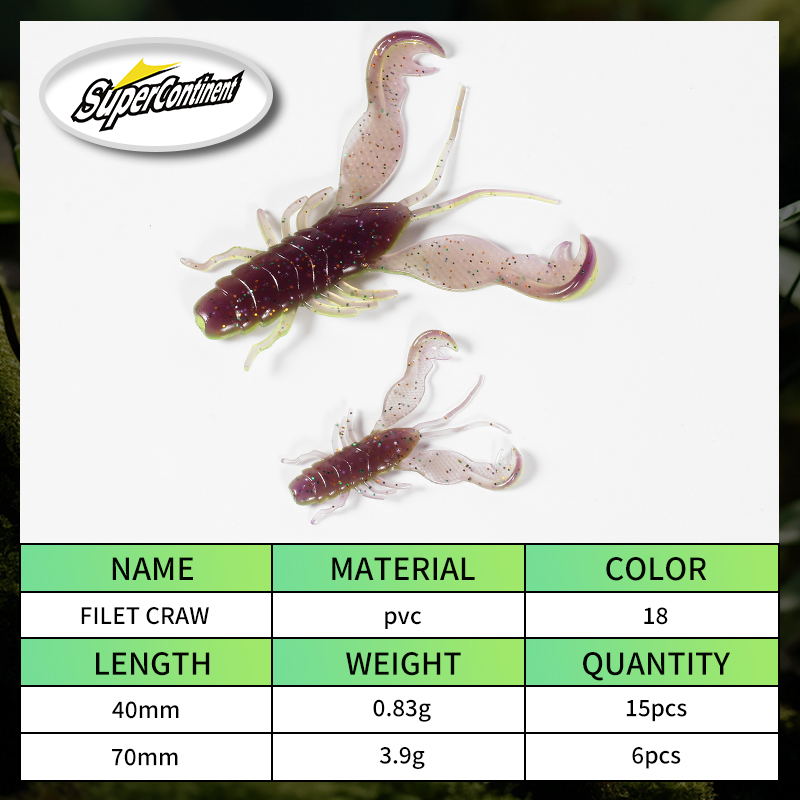 2023 Supercontinent Filet Craw - Fishing Lure Soft Plastic ulasan dan harga